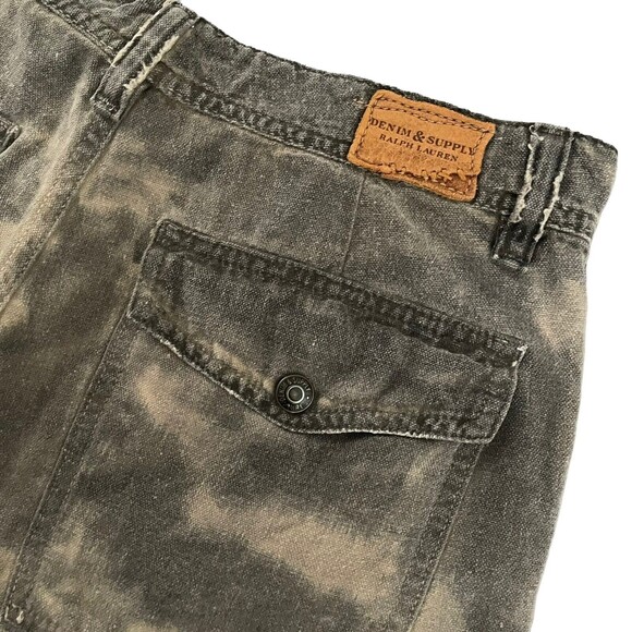 Ralph Lauren Denim Supply Cargo Shorts Womens Size 8 Green Bleached Wash Cuffed - Picture 7 of 11